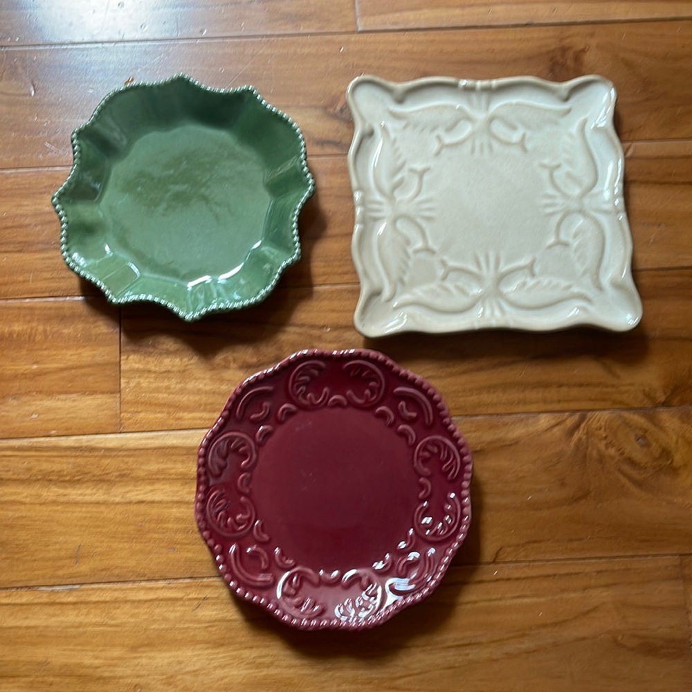 Set of decorative serving plates great for charcuterie or appetizer dishes